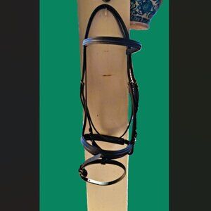 SOMERSET (MADE IN ENGLAND) ENGLISH DRESSAGE BRIDLE H/F/B show quality Flash Drop
